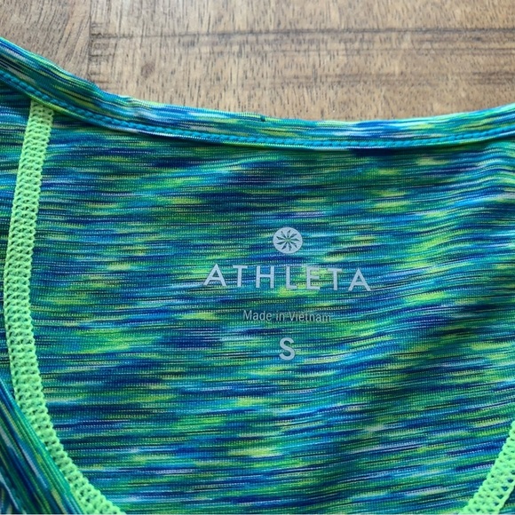 Athleta Womens Green Blue Burnout Running Athletic Tank Size Small - Picture 7 of 13